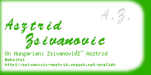 asztrid zsivanovic business card